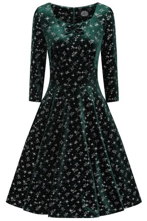 Paris Sparkle Swing Dress in Green